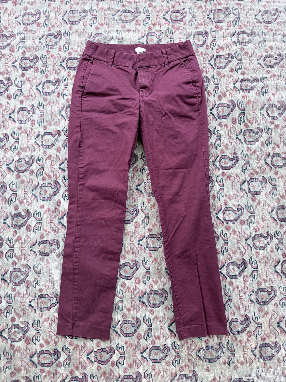 J. Crew Straight-Leg Jeans in Deep Wine